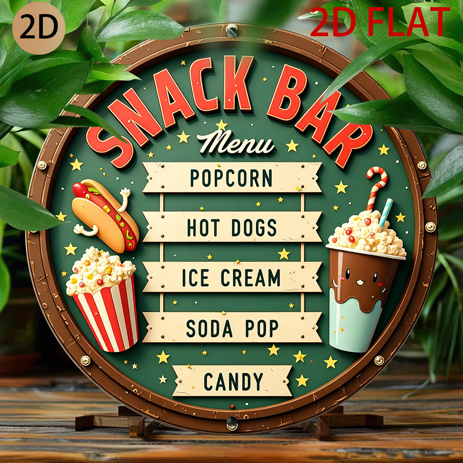 Food Snacks Menu - 2D Flat, 2d Flat Circular Snack