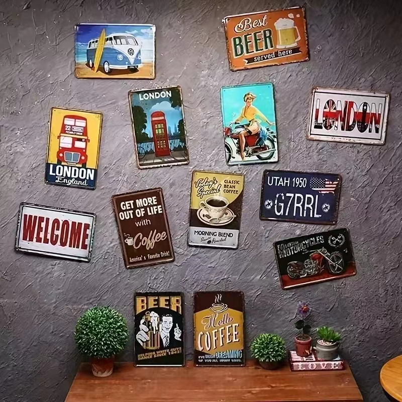 Vintage Neon Food Metal Tin Si – Food Snacks Menu recenzja i cena