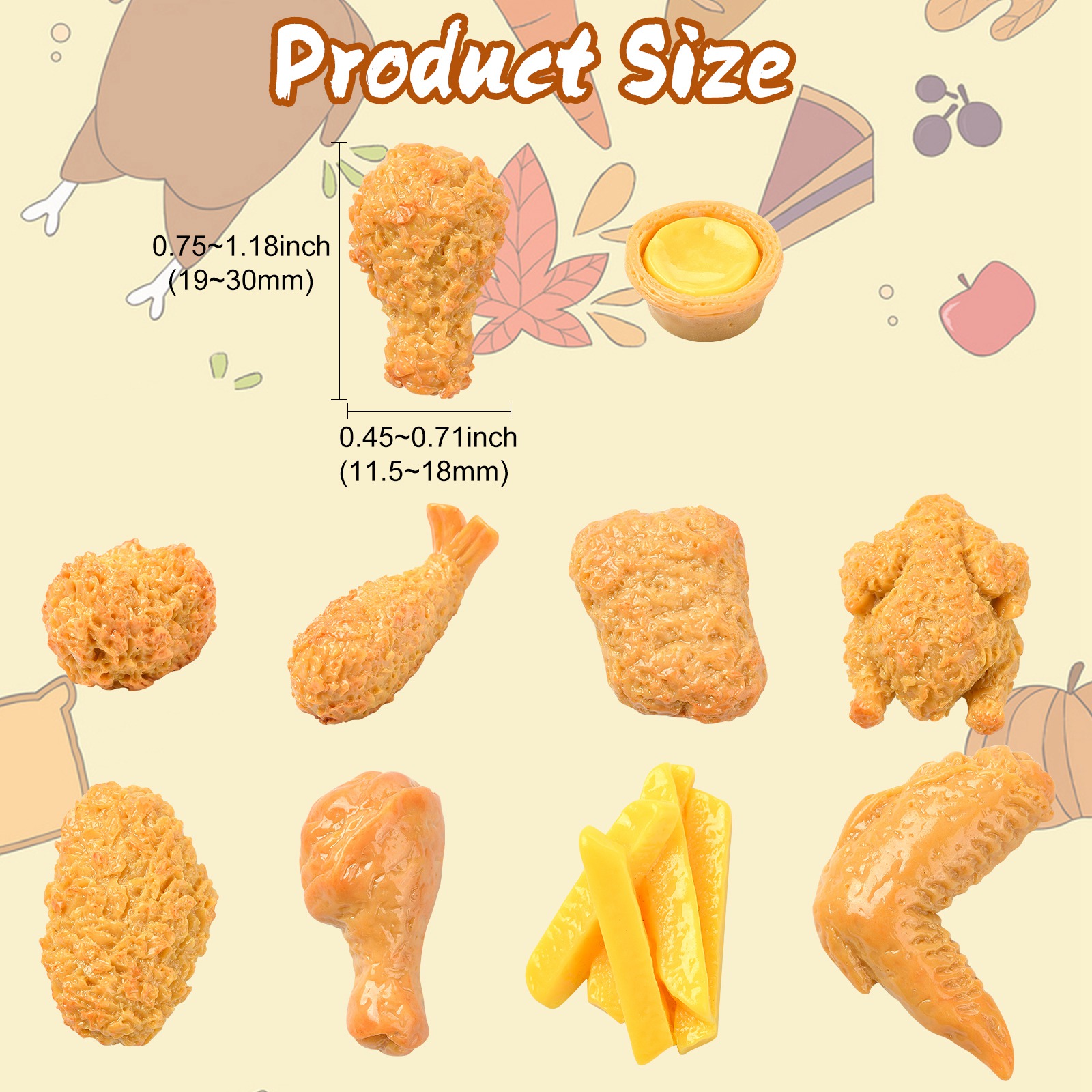 100Pcs Opaque Resin Imitation  – Fast Food With Snacks recenzja i cena