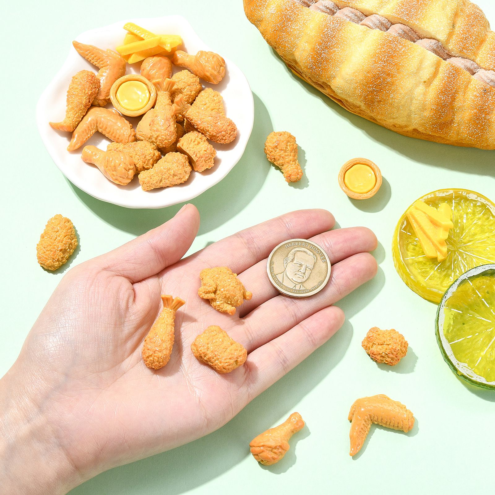 100Pcs Opaque Resin Imitation  – Fast Food With Snacks recenzja i cena