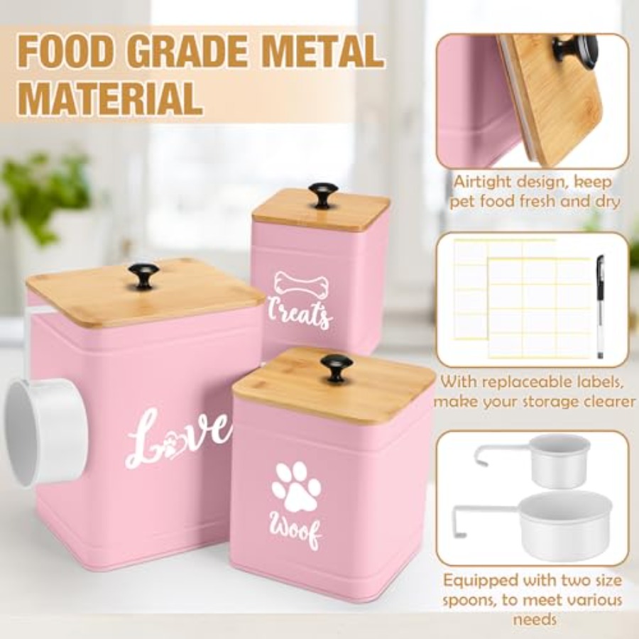 Metal Dog Treat Containers Set – Snacks Food Labels recenzja i cena