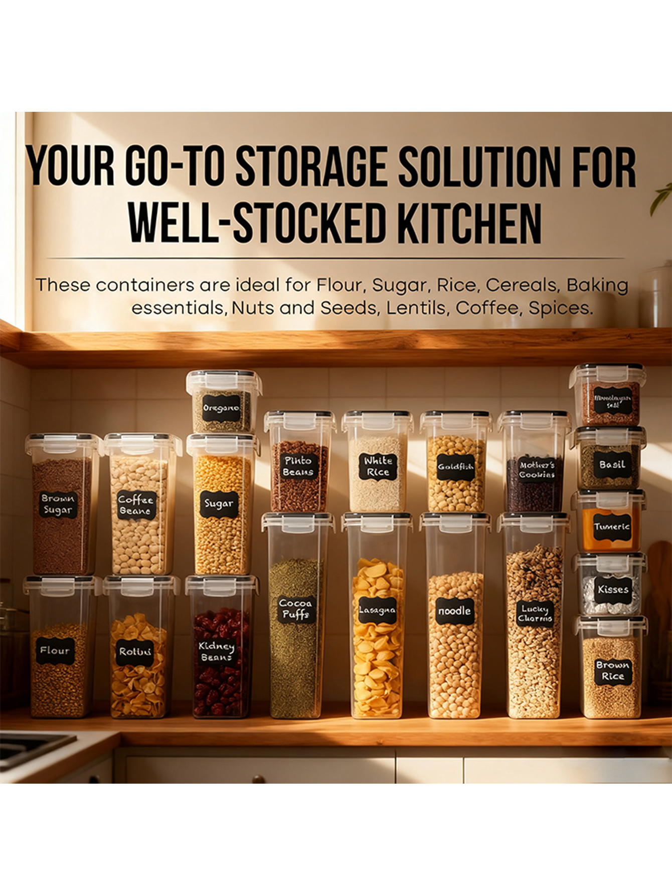 30PCS-Airtight storage bins, m – Snacks Food Labels recenzja i cena