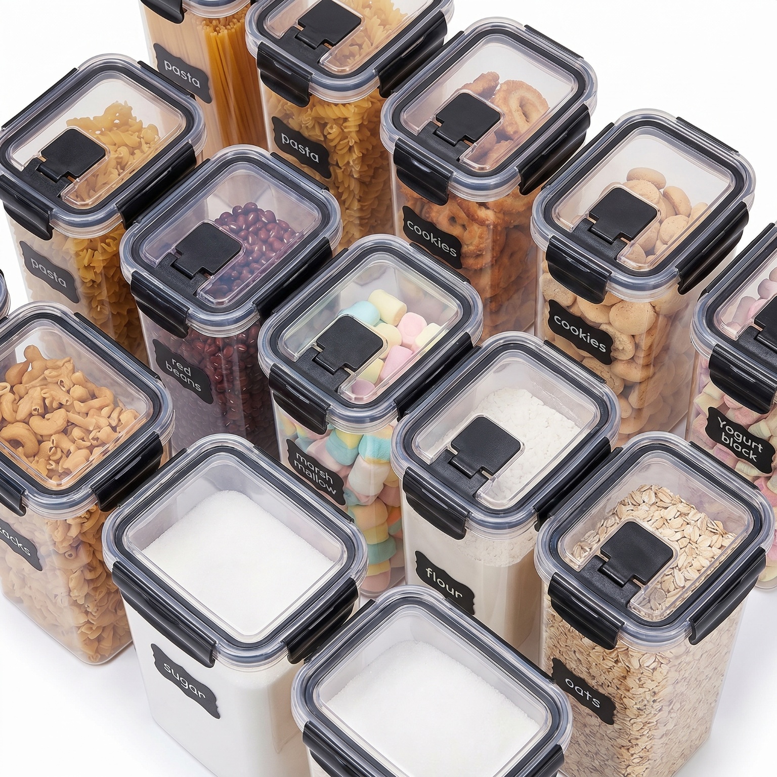 24 Pack Airtight Cereal Storag – Snacks Food Labels recenzja i cena