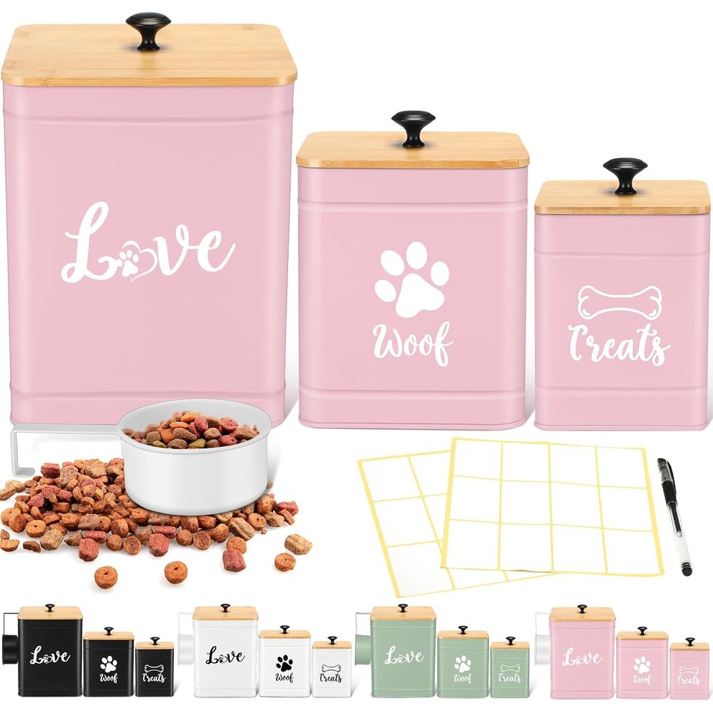 Dog Treat Containers Set of 3  – Snacks Food Labels recenzja i cena