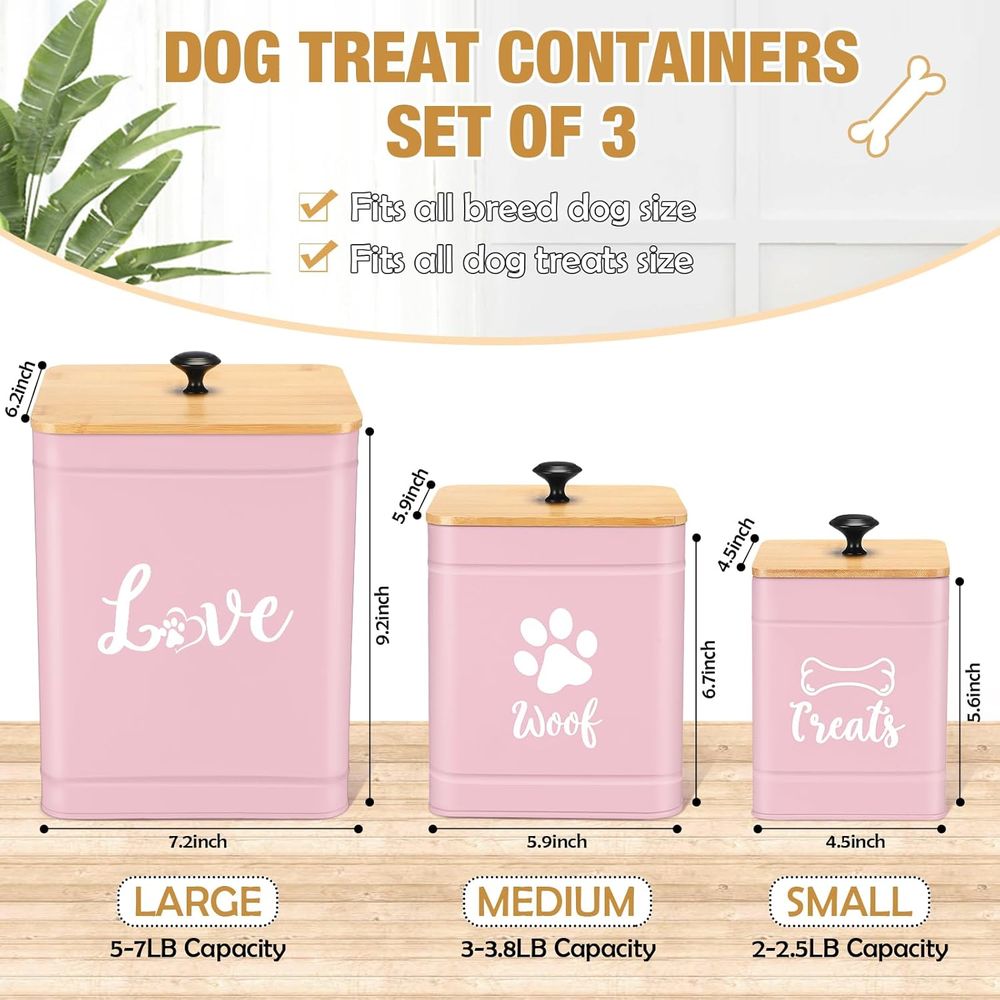 Dog Treat Containers Set of 3  – Snacks Food Labels recenzja i cena