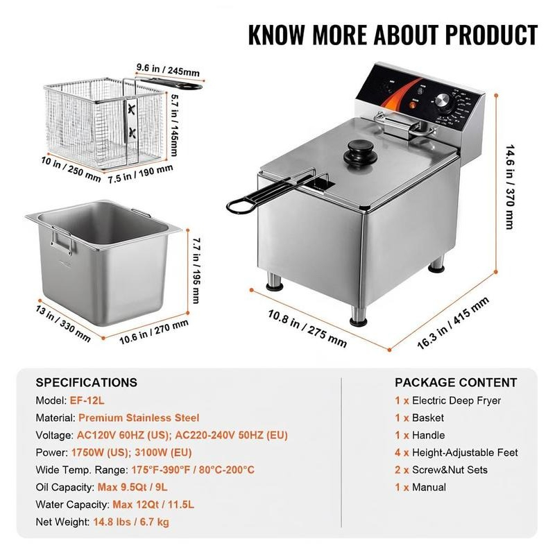 Tabletop Frying Machine 12Qt / – Food X recenzja i cena