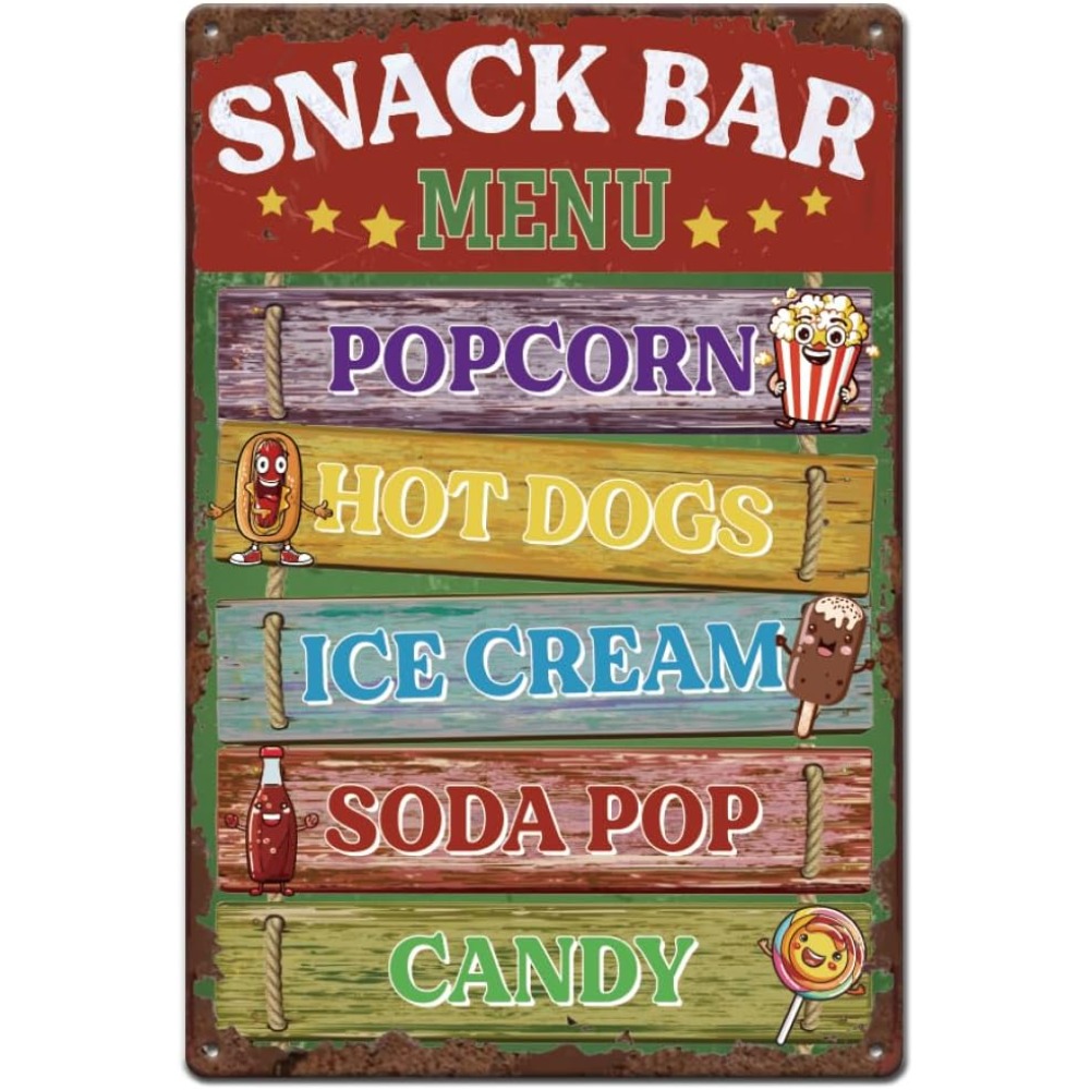 Retro Snack Bar Tin Signs Food – Food Snacks Menu recenzja i cena