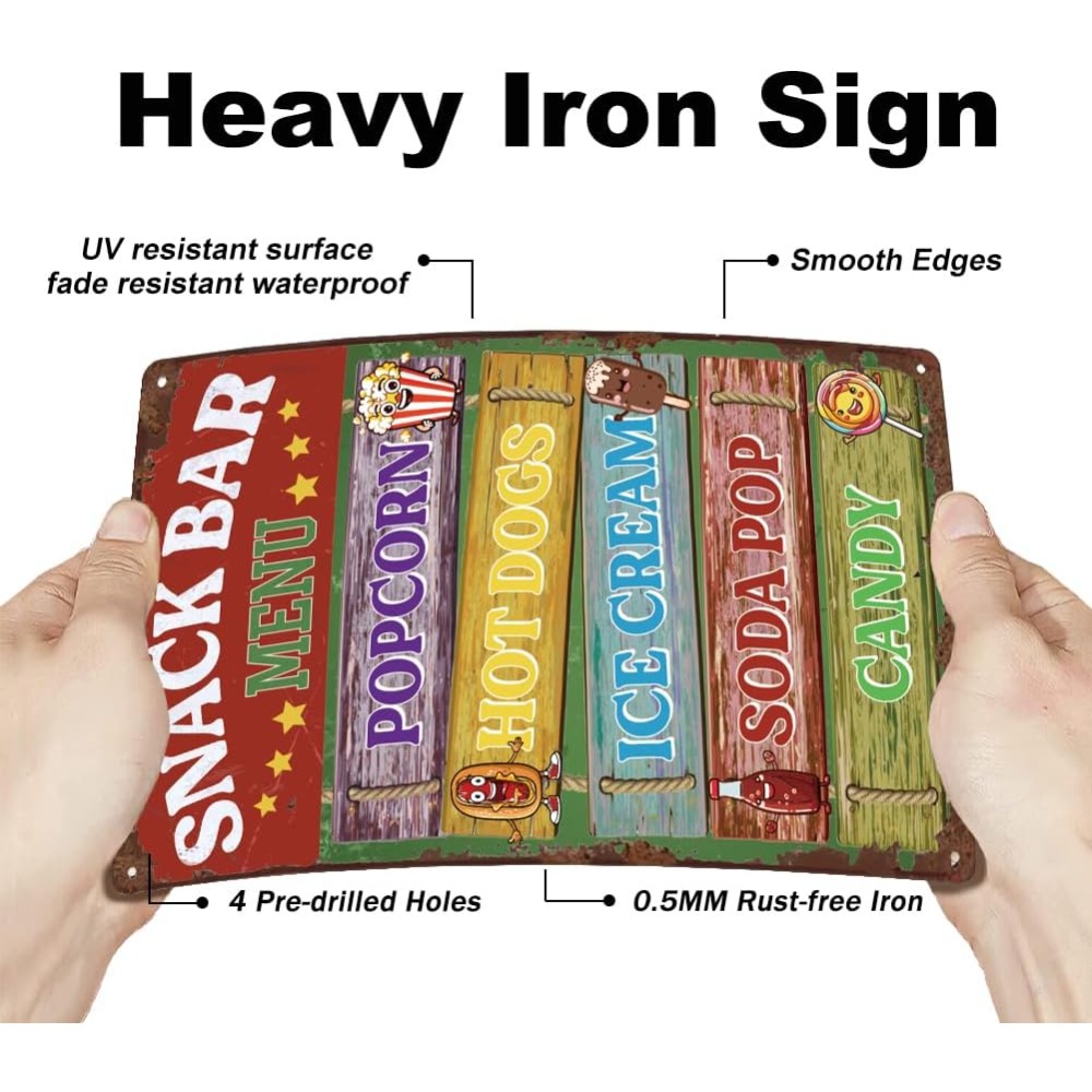 Retro Snack Bar Tin Signs Food – Food Snacks Menu recenzja i cena