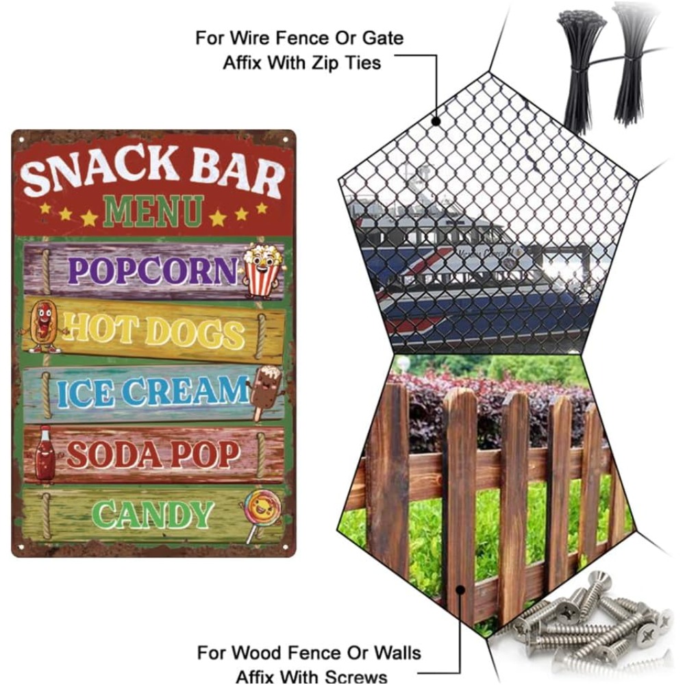 Retro Snack Bar Tin Signs Food – Food Snacks Menu recenzja i cena