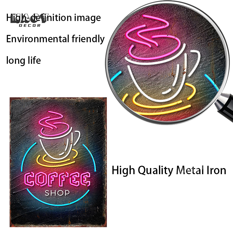 Vintage Neon Food Metal Tin Si – Food Snacks Menu recenzja i cena